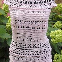 Crochet Dress, Light Pink Crochet Dress, Crochet Cocktail Dress, Exclusive Handmade 