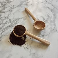 Walnut and birdseye maple coffee scoops