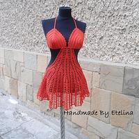 Crochet Beach Cover Lady, Crochet Resort Cover up, Summer Crochet Bikini Top, Crochet Swimwears - Project by etelina