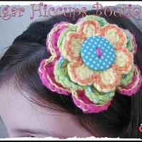 Flower Duo Crochet Adustable Headband With Removable/Interchangeable Flowers