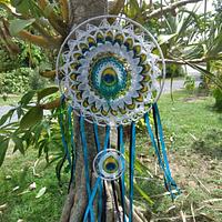 Peacock's Galaxy Dream Catcher - Project by Flawless Crochet Flowers