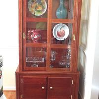 Display hutch with cookbook storage on bottom