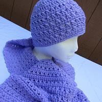 soft purple hat and scarf - Project by Susanbeingsnippy