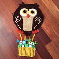 Owl hot air balloon nursery decor or blanket appliqué - Project by Lisa