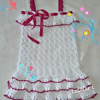 White and red sleevles dress - Project by tatMart