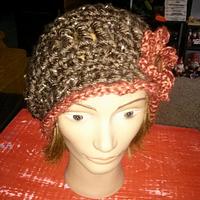 Freestyle brown and rust slouchy newsboy hat