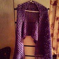 Lavender crocheted shawl