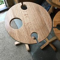 Solid Oak and Mahogany  Wine Tables - Project by David A Sylvester  