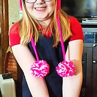 Earflap Beanies with Pompoms