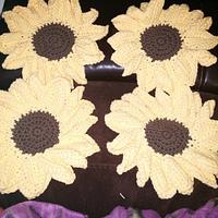 sunflower coasters - Project by Down Home Crochet