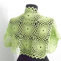 Green Crochet Bolero, Shrug, Jacket Bolero, Vest, Spider Lace Shrug - Project by etelina