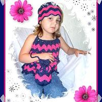 Zig Zag Cheveron Halter, Hat, and Wrist Purse