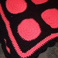 Pink and Black Circle Blanket