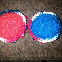 4th of july dishcloth and 2 scrubbies