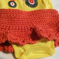 3-6 month orange baby skirt