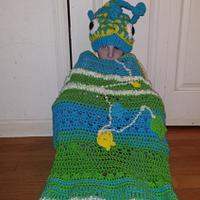 car seat afghan  & hat - Project by sherry sanders