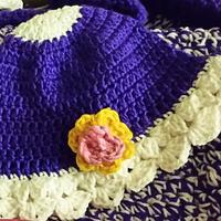 Little Sophia Happy Purple & White Crochet set