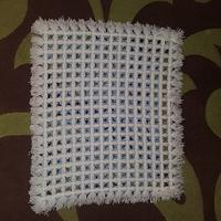 Blue and White PomPom Blanket 