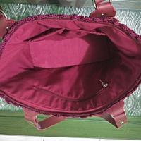 Maroon gold handbags