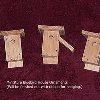 Miniature Bluebird House Christmas Ornaments