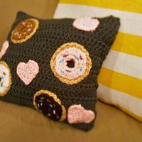 Kawaii Donut and Heart Pillow