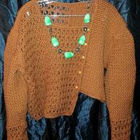 crocheted Asymmetrical Jacket in bronze - Project by Tahirah