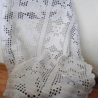 Crochet Baby Blanket, Teddy Bear Blanket, White Crochet Baby Blanket, Christening - Project by etelina