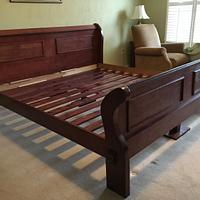 King size cherry sleigh bed - Project by Jack King