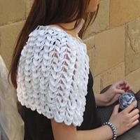 Crocheted White Shrug, Wedding Crocodile Shrug, Wedding Capelet, Elegant Bridal Accessory