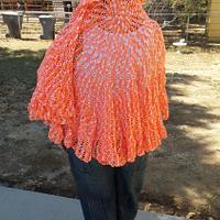 Varigated orange Wedding shawl