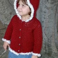 Little Crimson Hooded Crochet Sweater