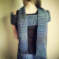 lattice stitch scarf with thermal/glow in the dark beads