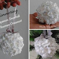 Japanese Snowball Viburnum Flower Ornament - Project by Flawless Crochet Flowers