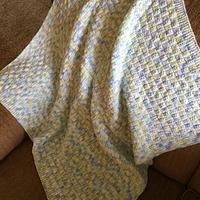 Knitted Basket Weave baby blanket - Project by Shirley