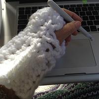 Snowflake Scarf & Fingerless Gloves