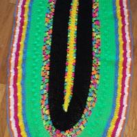 oval afghan  w/fleece  backing  - Project by sherry sanders