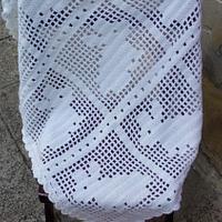 Filet Crochet Bunny Blanket, Crochet Baby Blanket, White Baby Afghan - Project by etelina