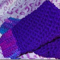 Purple Hat and Fingerless Gloves