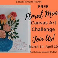 3-D Floral Mood Canvas Art - Project by Flawless Crochet Flowers