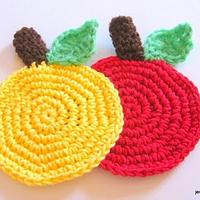 easy apple coaster free pattern - Project by jane