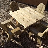 Planters,bench, kids table and chairs for outdoors