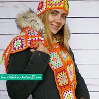 Granny Square Beanie and Scarf Free Pattern - Project by janegreen