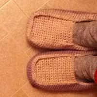 First pair of crochet slippers fresh off the hook! - Project by Mary Pauline M 