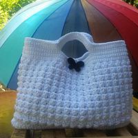 Crochet Bag, White Bag, Crochet Bag, Summer Bag, Cotton Tote, Crochet Handbag, Beach Bag,  - Project by etelina