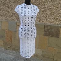 Crochet White Dress, Pure White Dress, Wedding Lace Dress, Exclusive Handmade Dress - Project by etelina