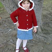 Little Crimson Hooded Crochet Sweater