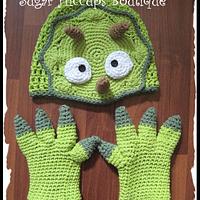 Triceratops Crochet Hat and Claw Gloves - Project by Heather Macias