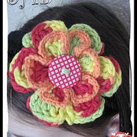 Flower Duo Crochet Adustable Headband With Removable/Interchangeable Flowers