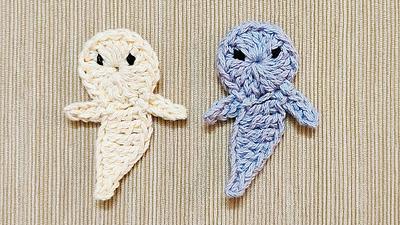 How To Make a Cute Crochet Ghost Applique - Project by rajiscrafthobby