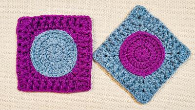 Crochet Textured Granny Square Block - Project by rajiscrafthobby